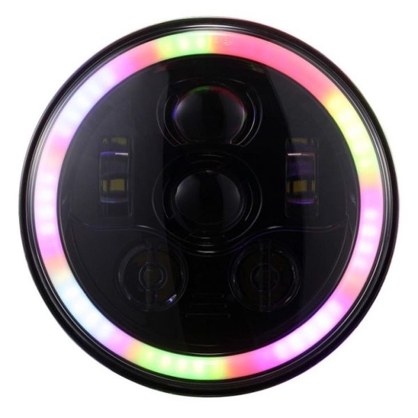 Nova funkcija večbarvna 7 Palčni RGB LED žaromet z rumenim signalnim signalom za Jeep JK - Slika 7