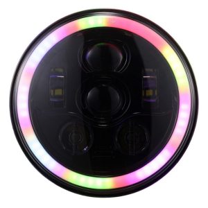 وظيفة جديدة متعددة الألوان 7 المصباح الأمامي LED بوصة RGB مع ضوء إشارة الدوران الأصفر لجيب JK