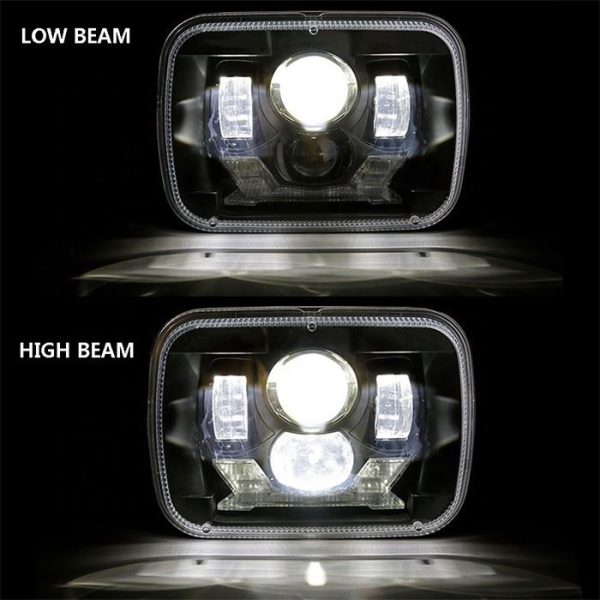 Rectangula 5x7 Farurile LED Jeep Cherokee XJ Jeep Wrangler YJ Truck GMC Farurile GMC - Imagine 2