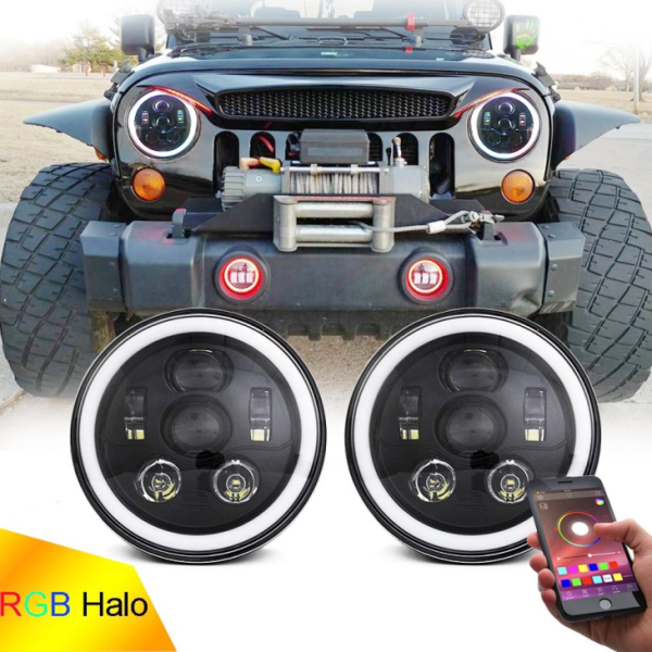 ចង្កៀងមុខរបស់ RGB HAHOO 7 អ៊ីញសម្រាប់ជេកឃឺរជិនជុលហ្សិតហ្វាមហ្វាយហ្វាយហ្វាយហ្វាយហ្វ្រី - ធម្ផារម្ផន៍ 2
