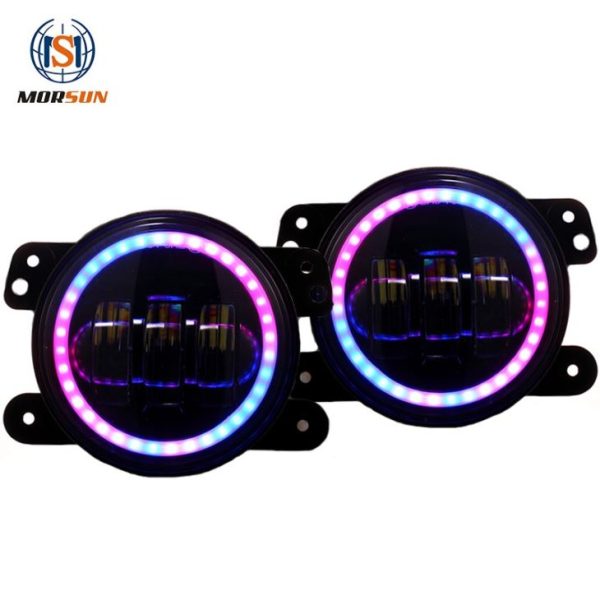 Kogu komplekt 2 Pcs 7 Tolli RGB LED -esitule ja 2 PArvutid4 Tolli RGB udulamp - Pilt 3