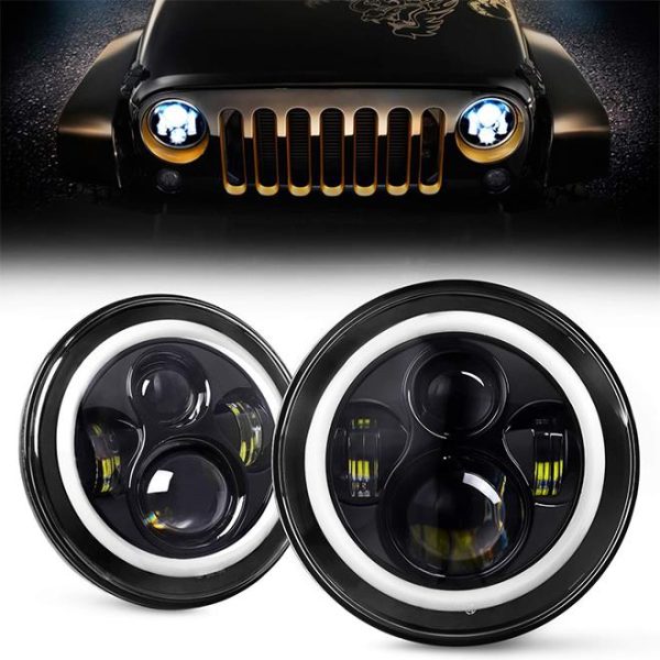 7 Inch Led Halo Lights For Jeep Wrangler JK CJ TJ Harley Davidson Hummer H2 Royal Enfield Car Accessories