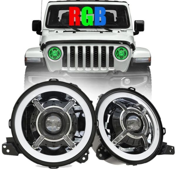 New Arrival Color Changing 9 Inch Led Halo Lights For Jeep Wrangler JL 2018+ RGB JL Led Headlights