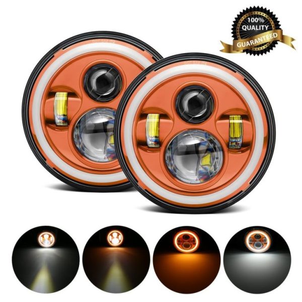 DOT Approved 7 Inch Round Led Headlight For Motorcycle Parts