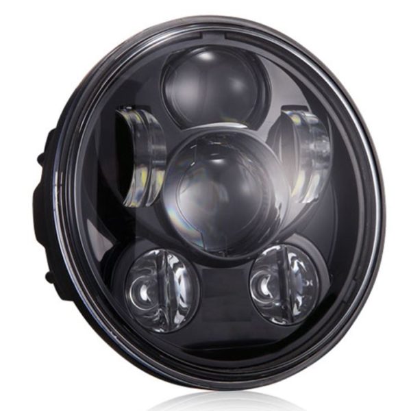 DOT Emark 5.75 Inch Led Hedalight Headlamp Black Chrome Sealed Beam For Harley Davidson