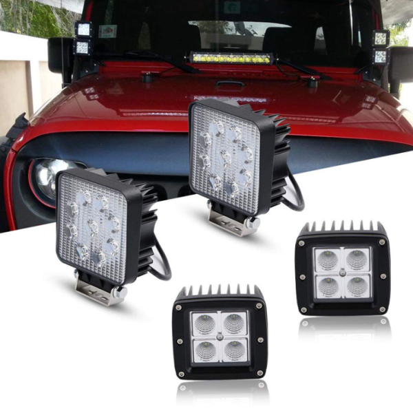 E-Mark 16w LED Work Light Spot/flood Beam Square Work Lamp For Off-Road For Jeep