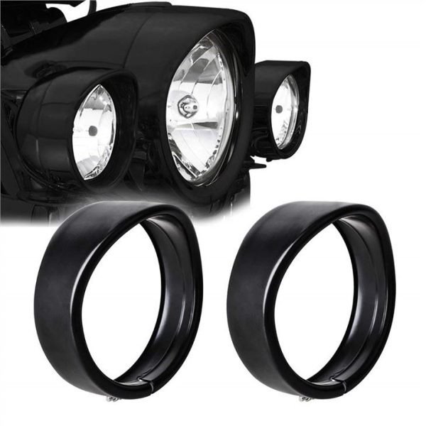 Morsun 4.5inch Fog Light Trim Ring Black Chrome For Harley Road Glide