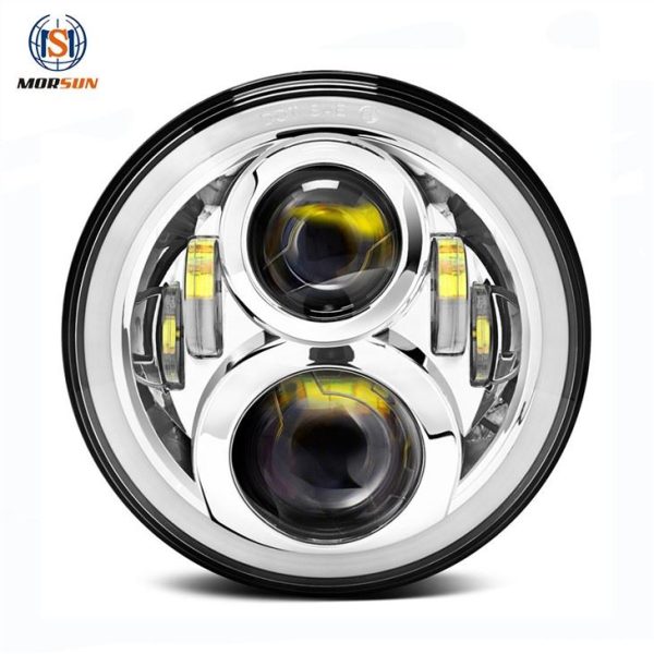 Morsun 7inch Round Headlamps For Jeep JK 50w 12v Car LED Headlight Projector