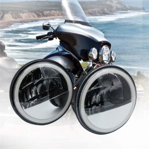 Morsun LED Driving Fog Lights For Harley-davidson Fog Lamp With Angel Eyes DRL