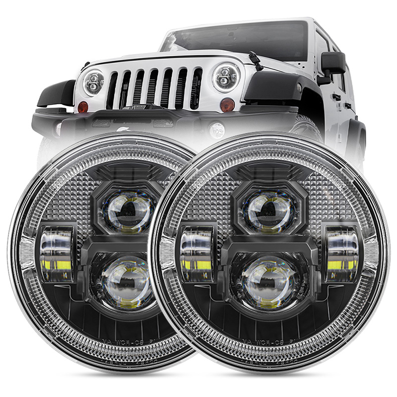 Jeep Wrangler LED Headlights with Halo