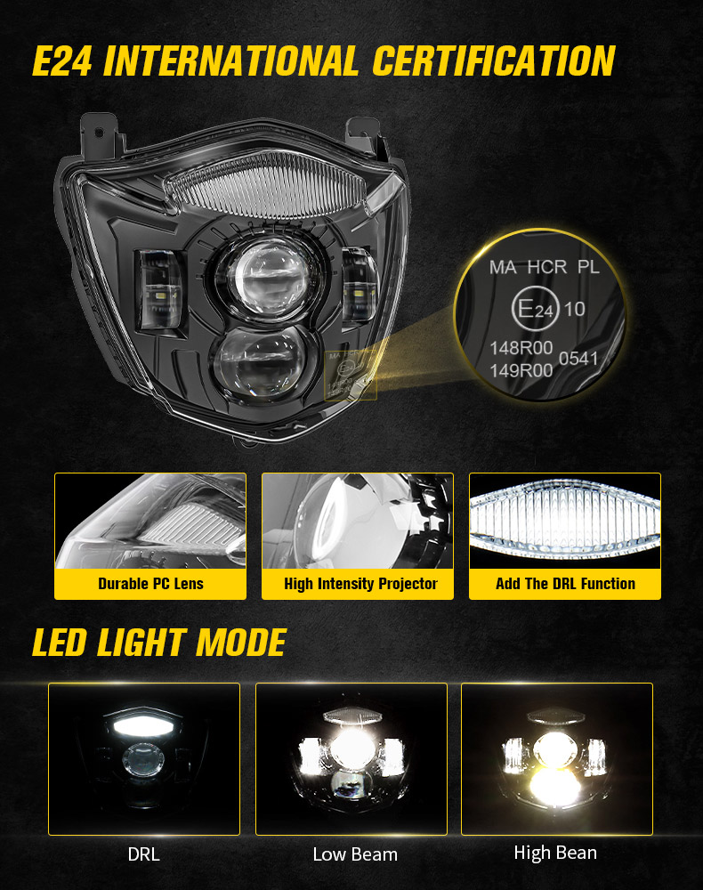 2004-2016 Yamaha xt660r xt660x Led Headlight Beam Modes
