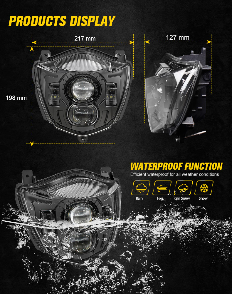 2004-2016 Yamaha xt660r xt660x Led Headlight Waterproof